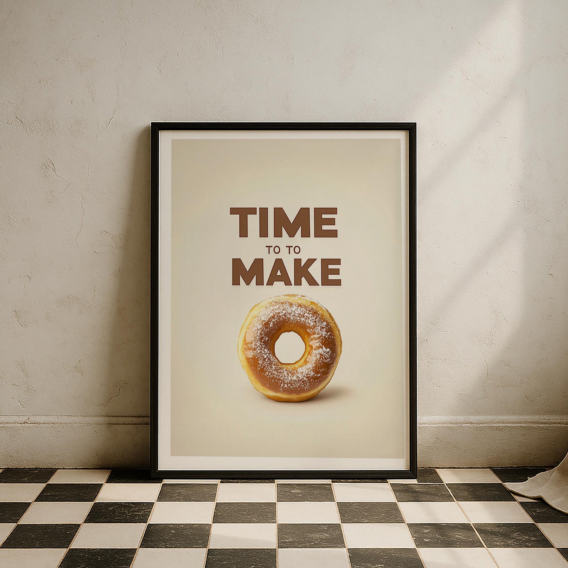 Time To Make Donut Tipografi Mutfak Duvar Tablosu