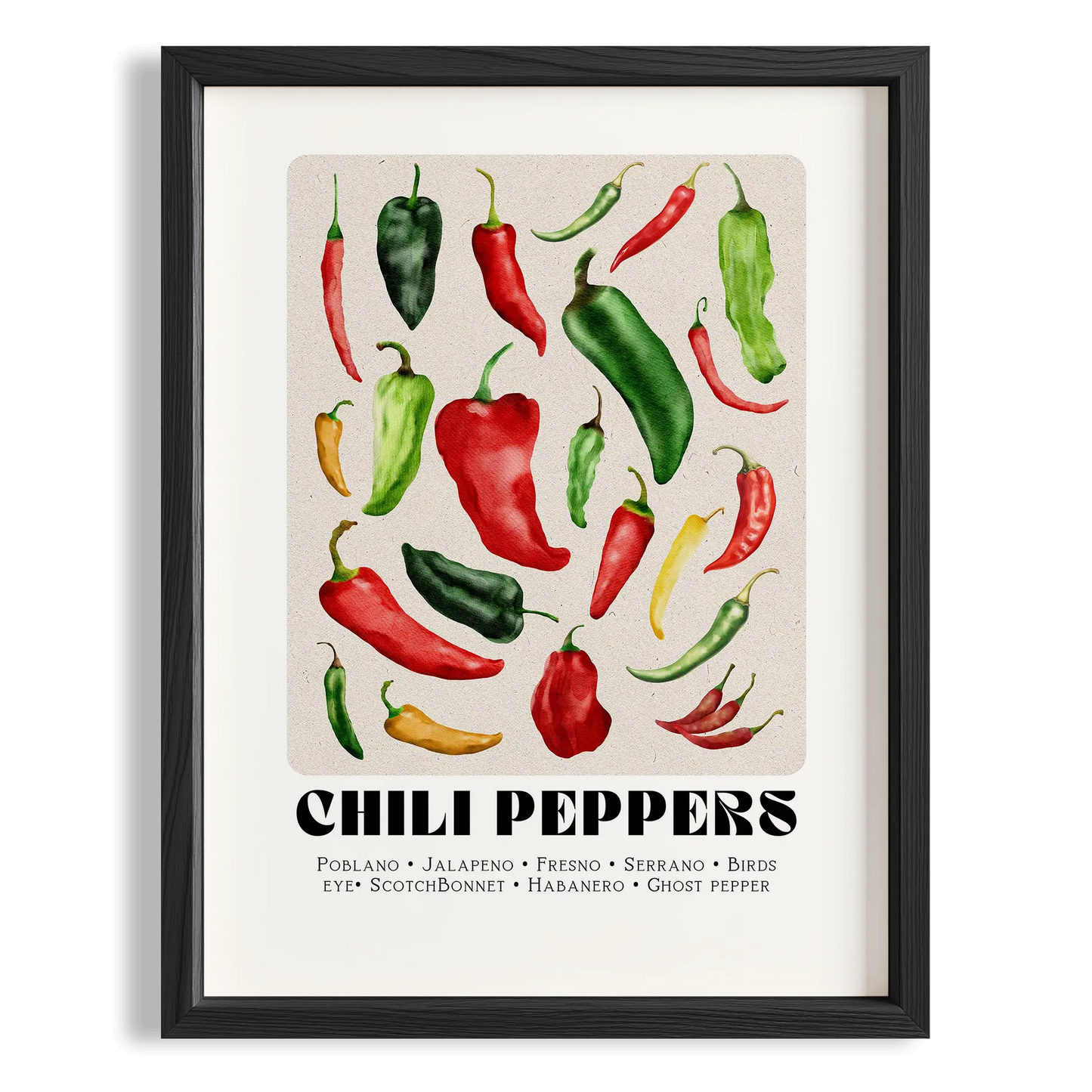 Chilli Market Acı Biber Sebzeler Mutfak Duvar Tablosu III