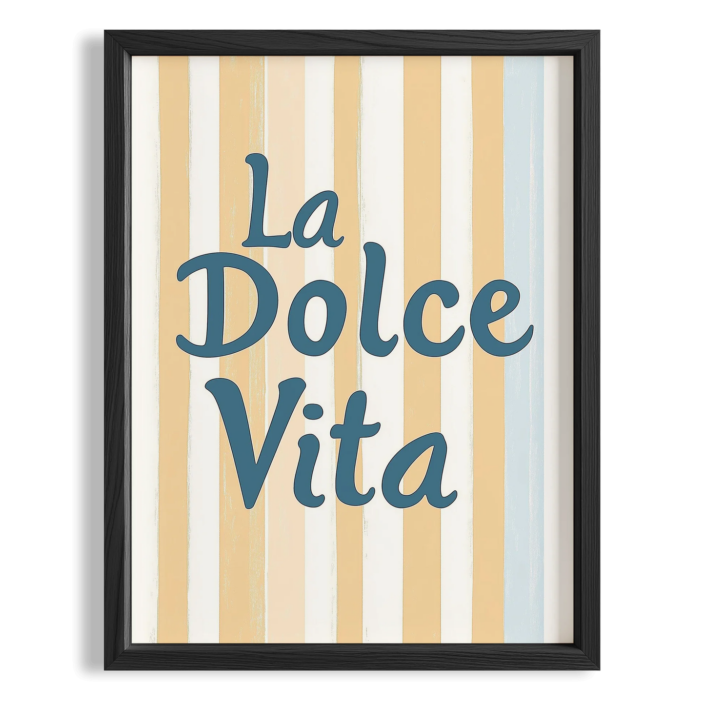 La Dolce Vita Çizgili İtalyanca Tipografi Mutfak Duvar Tablosu II