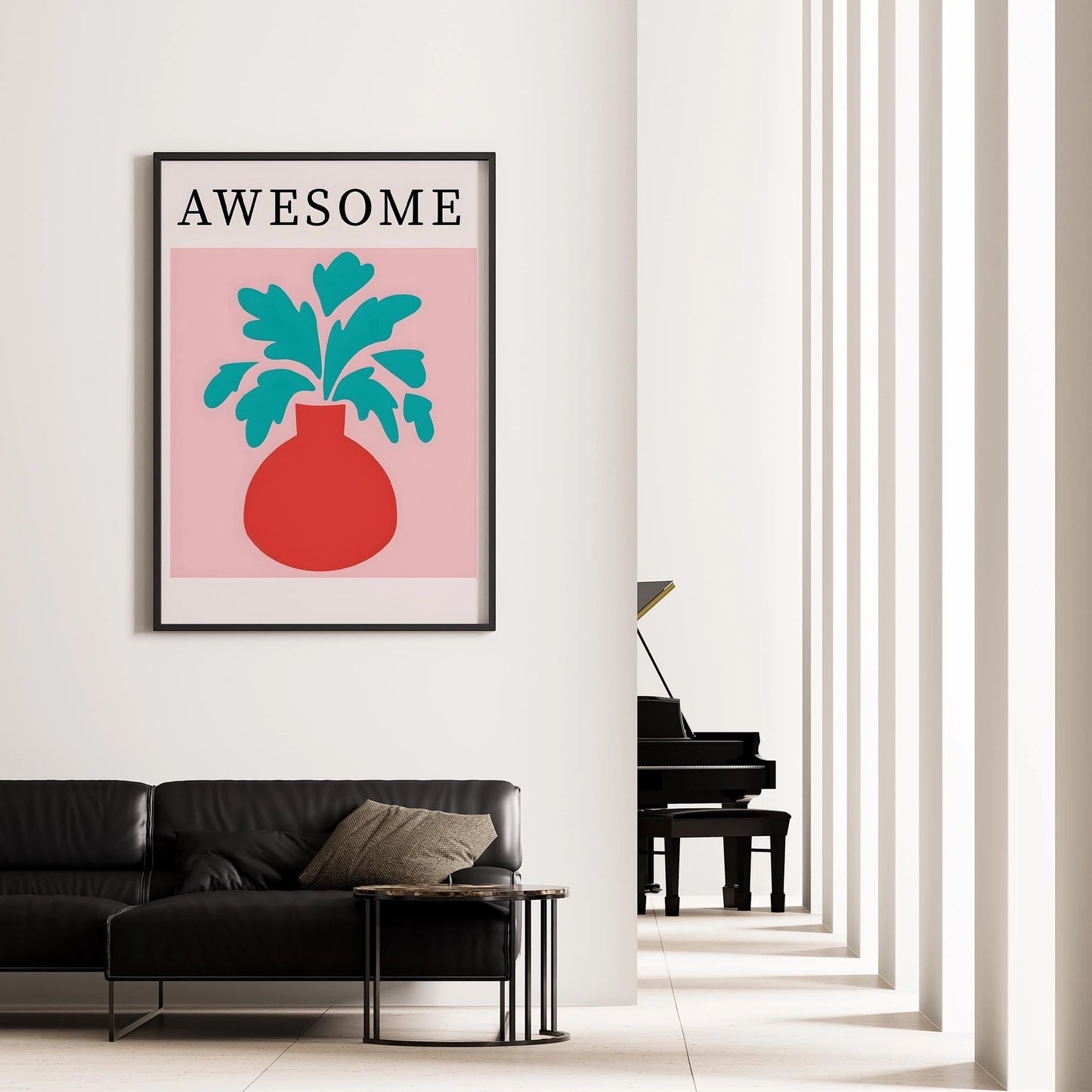 Matisse Kağıt Kesimleri Abstract Serisi Soyut Vazo AWESOME Tipografi I Duvar Tablosu