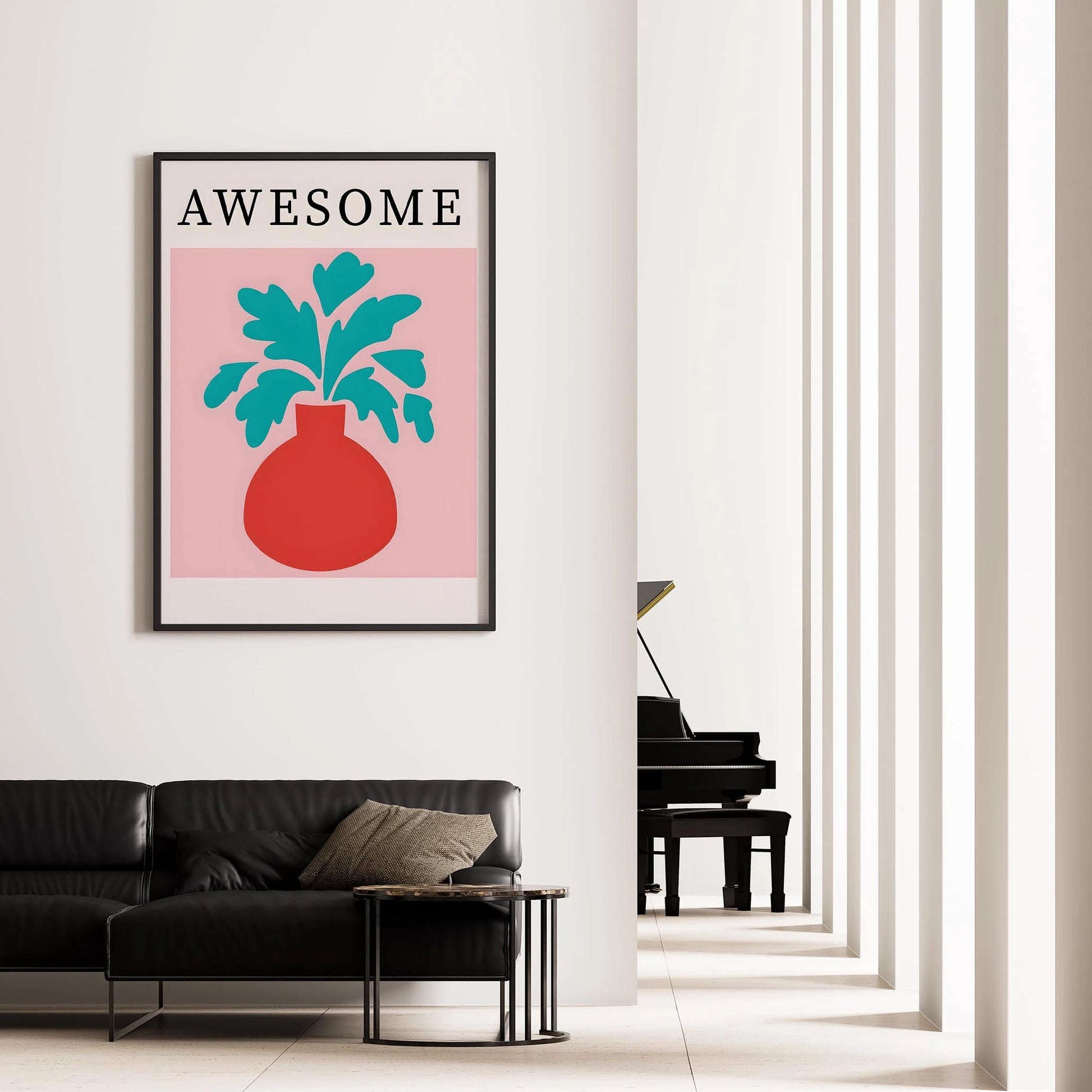Matisse Kağıt Kesimleri Abstract Serisi Soyut Vazo AWESOME Tipografi I Duvar Tablosu