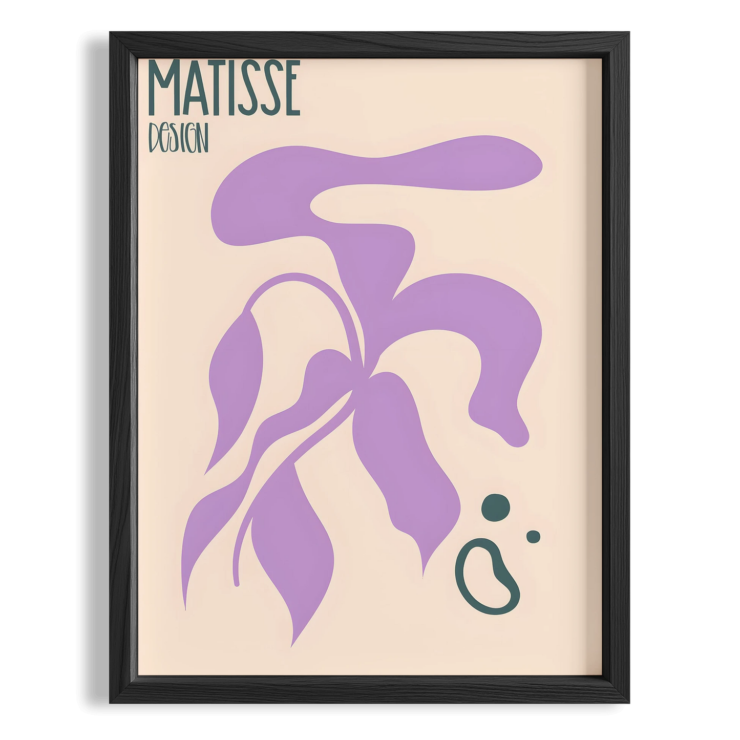 Matisse Kağıt Kesimleri Abstract Serisi Lila Bej Yaprak ve Dallar I Duvar Tablosu
