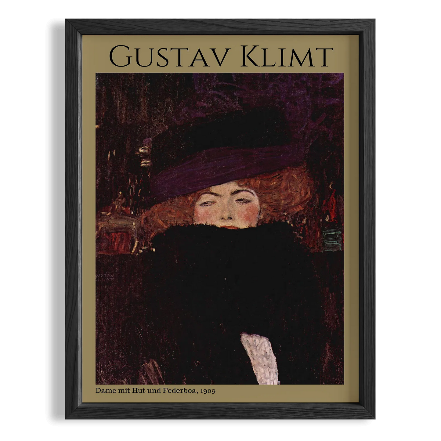 Şapkalı Kadın - Gustav Klimt Ahşap Duvar Tablosu