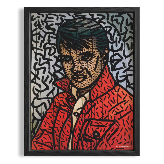 Kırmızı Ceketli Adam - Keith Haring Ahşap Duvar Tablosu