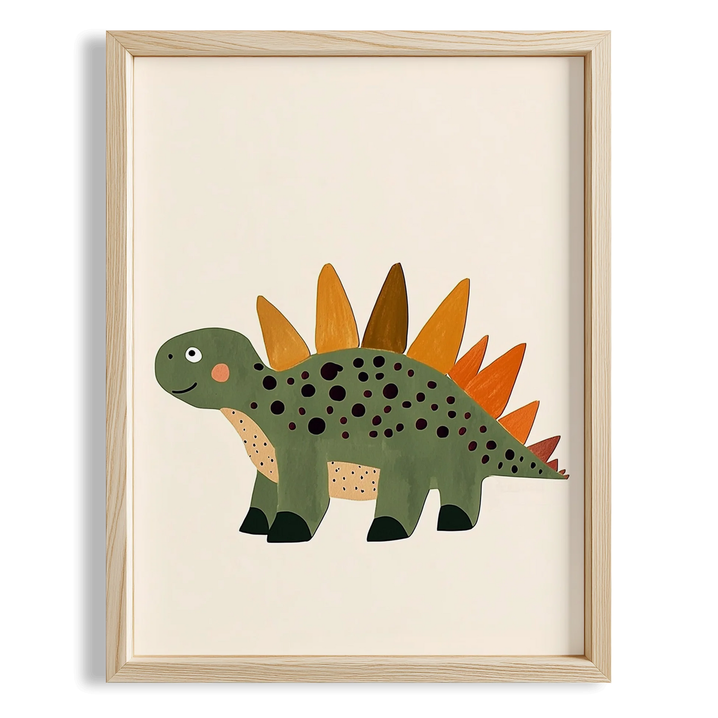 Sevimli Dinozor Temalı Minimalist Çocuk Odası Ahşap Tablo