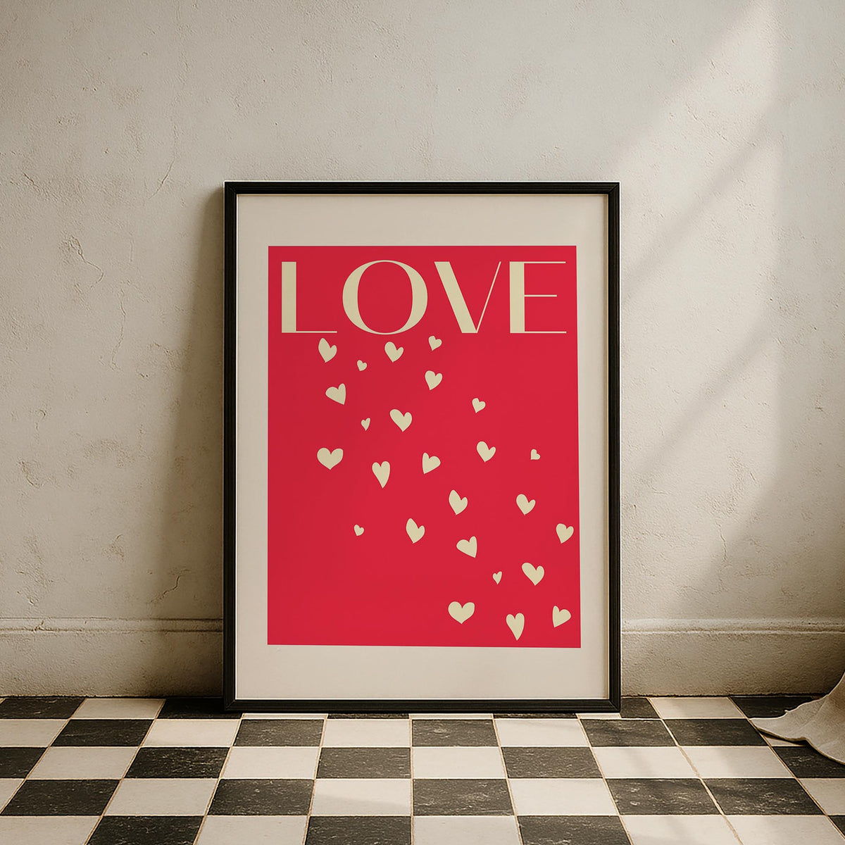 Love Pembe Tipografi Mutfak Duvar Tablosu
