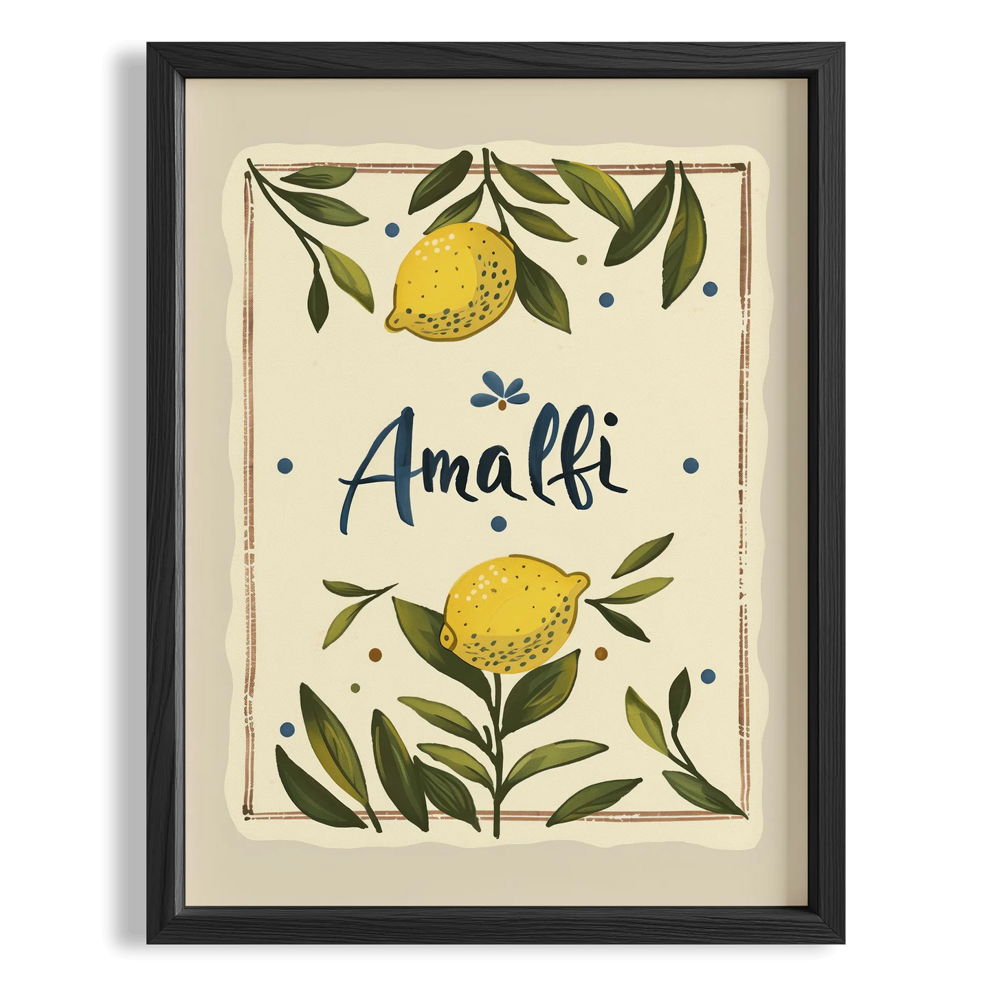 Amalfi & Positano Limonlar İtalyanca Tipografi Mutfak Duvar Tablosu IV