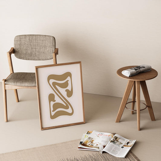 Matisse Kağıt Kesimleri Serisi Minimalist Soyut Yaprak Dansı I Duvar Tablosu