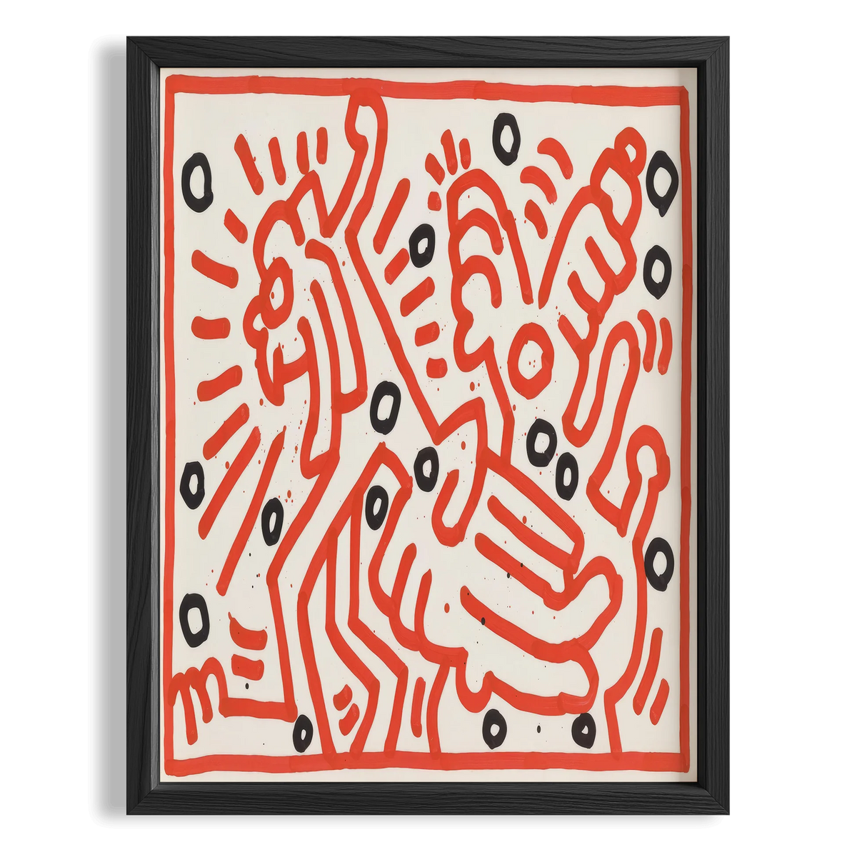 Hareketli Figür - Keith Haring Ahşap Duvar Tablosu