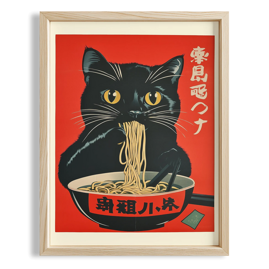 Ramen Yiyen Siyah Kedi