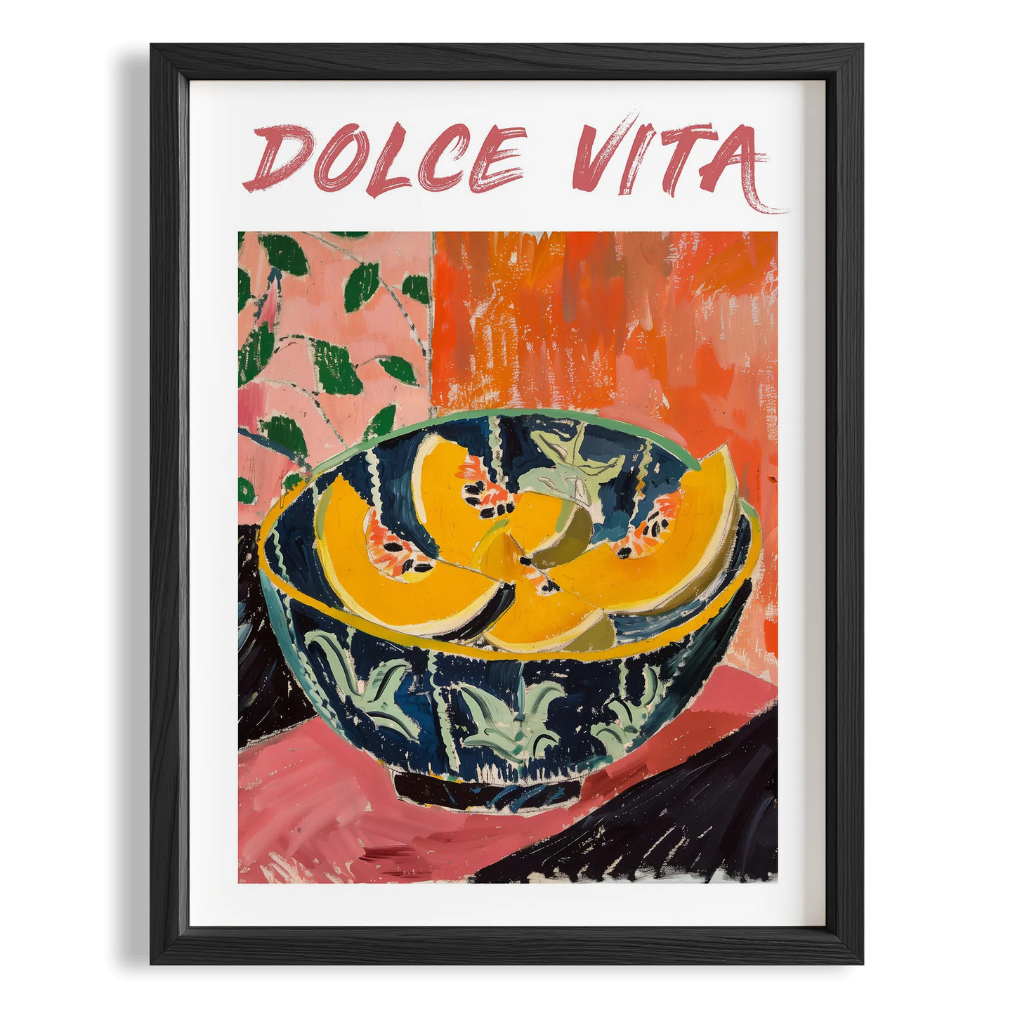 Dolce Vita Papaya Tipografi Akdeniz İtalya Koleksiyonu Mutfak Duvar Tablosu