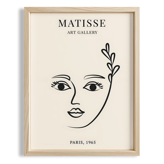 Matisse Kağıt Kesimleri Minimalist Çizgi Sanatı Estetik Kadın Portresi II Duvar Tablosu