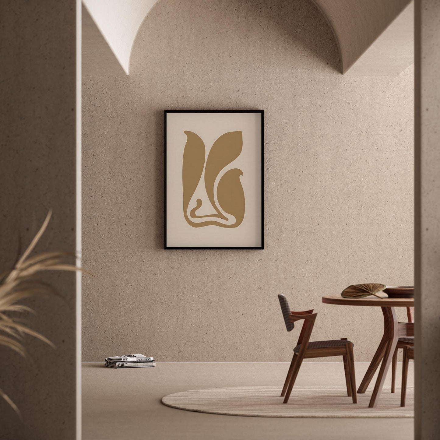 Matisse Kağıt Kesimleri Serisi Minimalist Soyut Yaprak Dansı II Duvar Tablosu