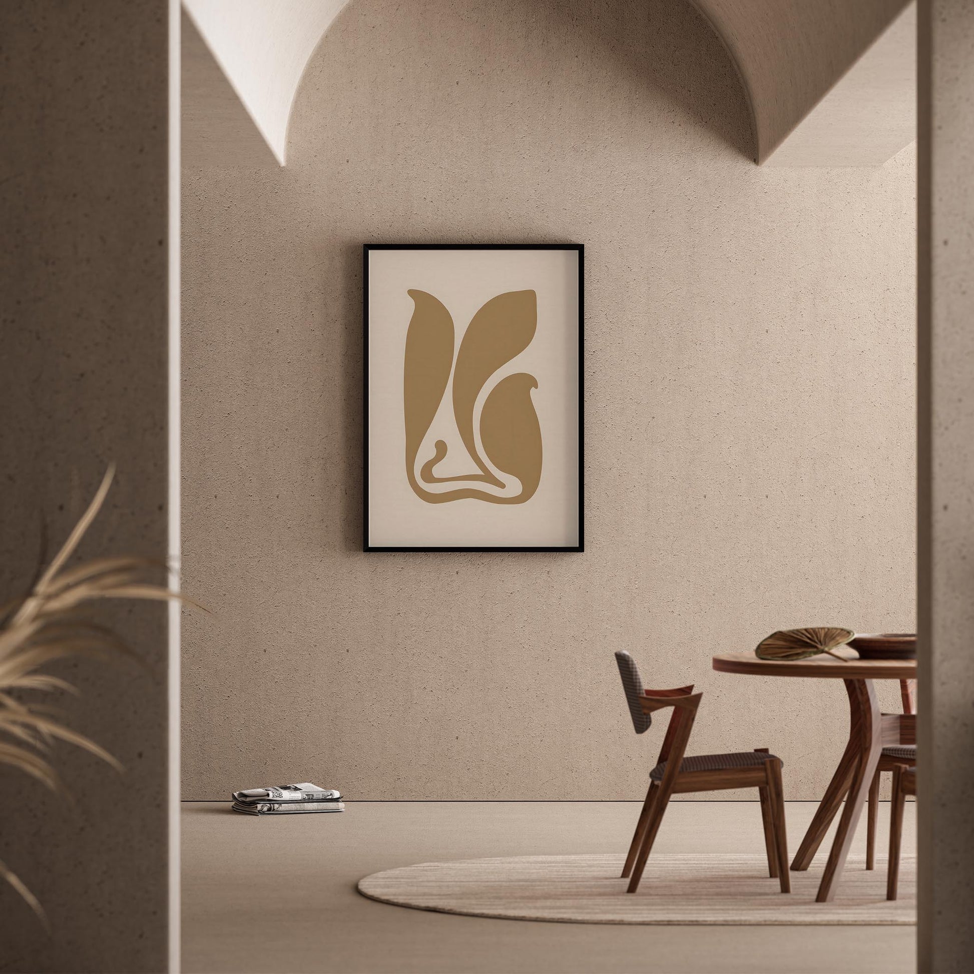 Matisse Kağıt Kesimleri Serisi Minimalist Soyut Yaprak Dansı II Duvar Tablosu