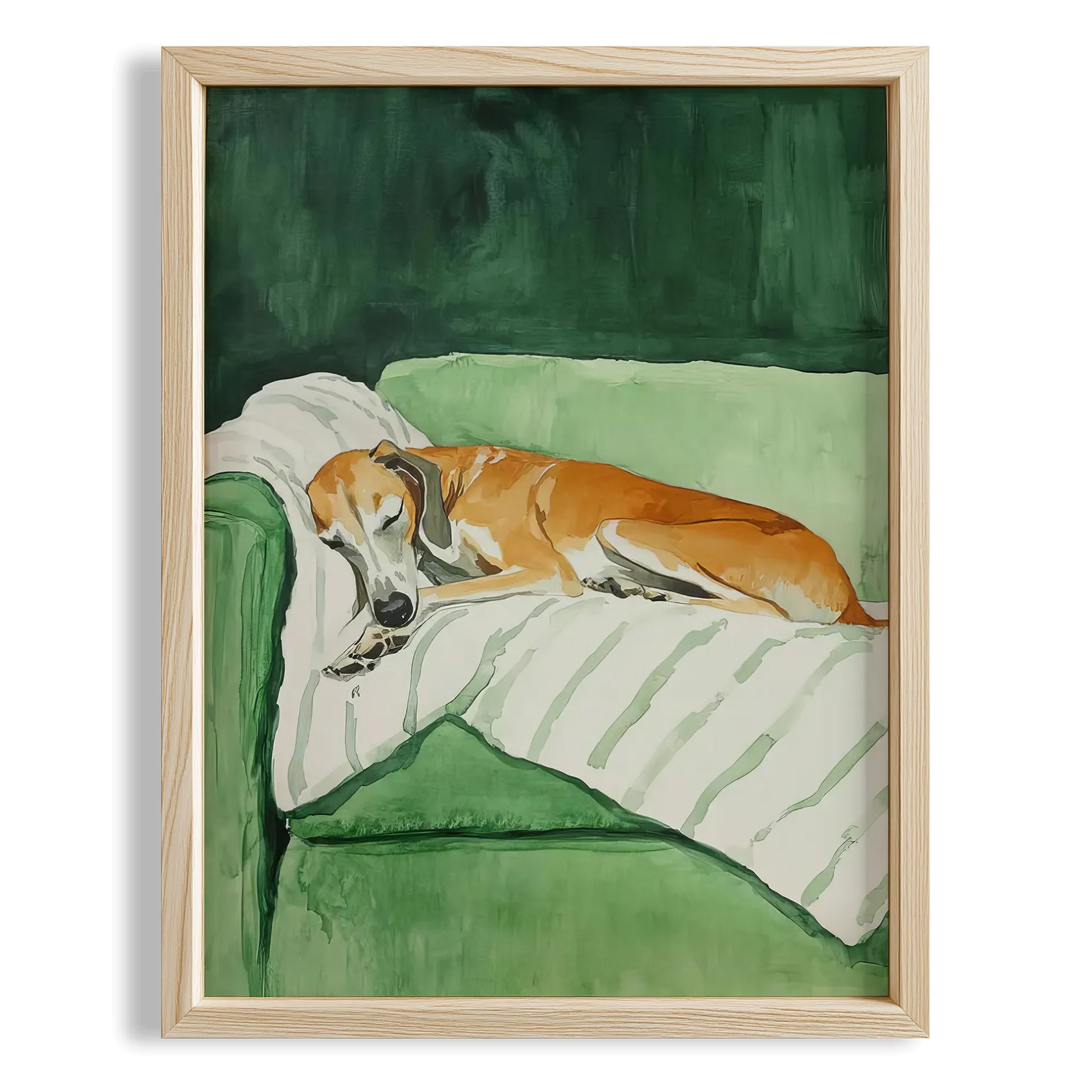 Köpek Portre III - Tazı Çizgili Zümrüt