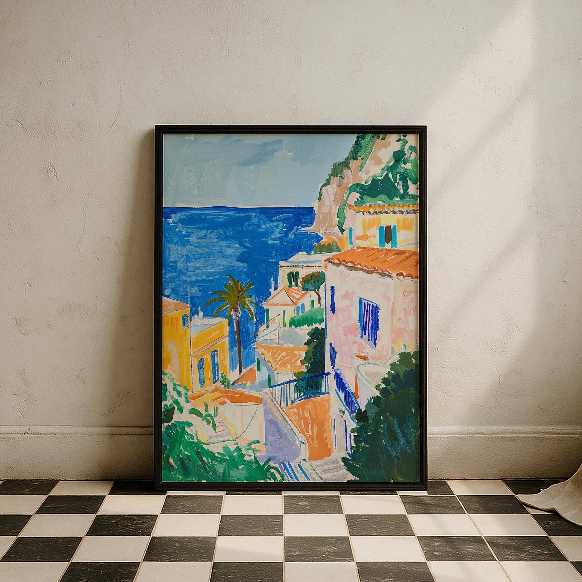 Positano Sahil Evleri Akdeniz İtalya Koleksiyonu Mutfak Duvar Tablosu