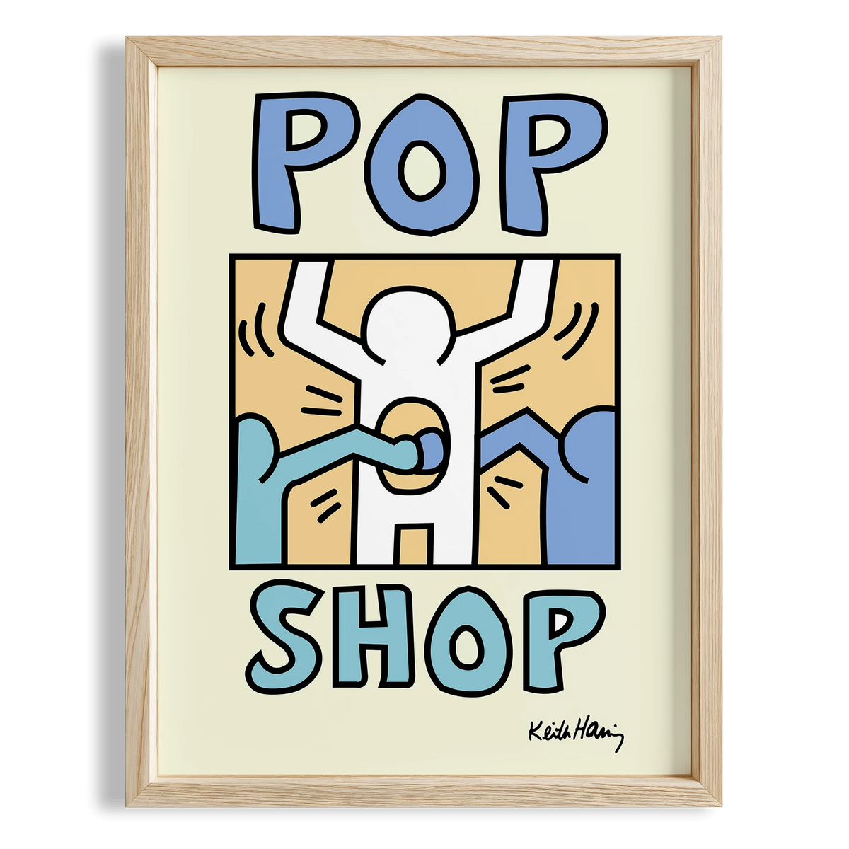 Pop Shop - Keith Haring Ahşap Duvar Tablosu