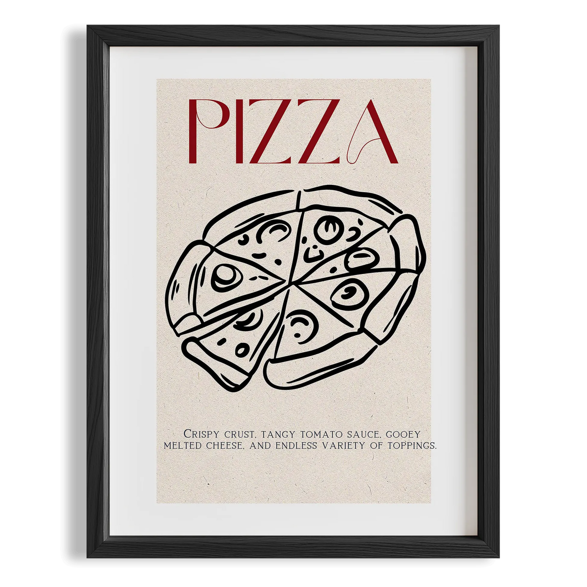 Pizza Çizim Akdeniz İtalya Koleksiyonu Mutfak Duvar Tablosu