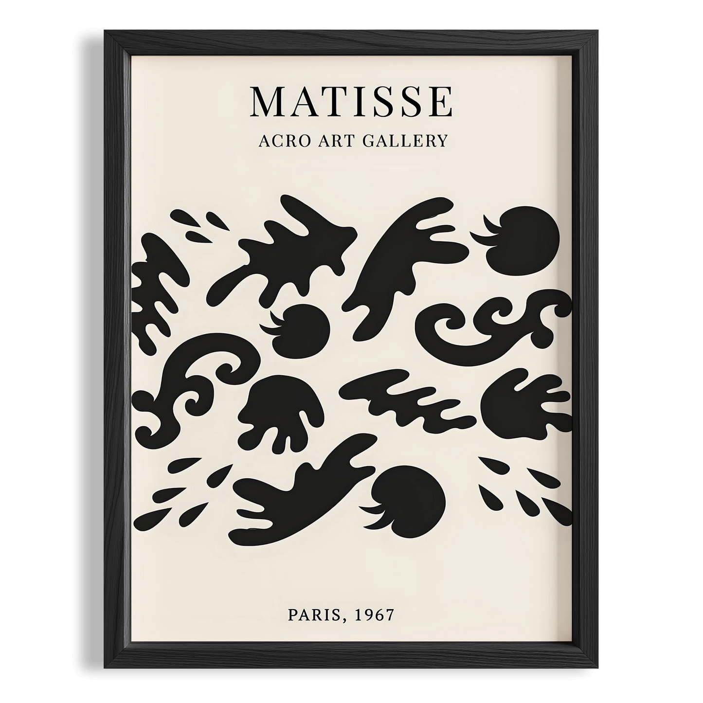 Matisse Kağıt Kesimleri Serisi Siyah Minimalist Dal Desenleri I Duvar Tablosu
