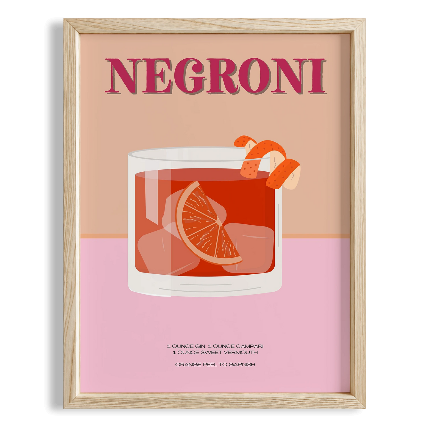 Negroni Kokteyli Mutfak Duvar Tablosu