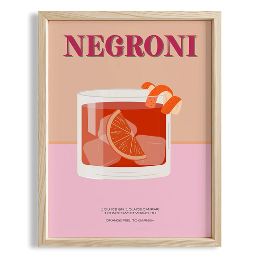 Negroni Kokteyli Mutfak Duvar Tablosu