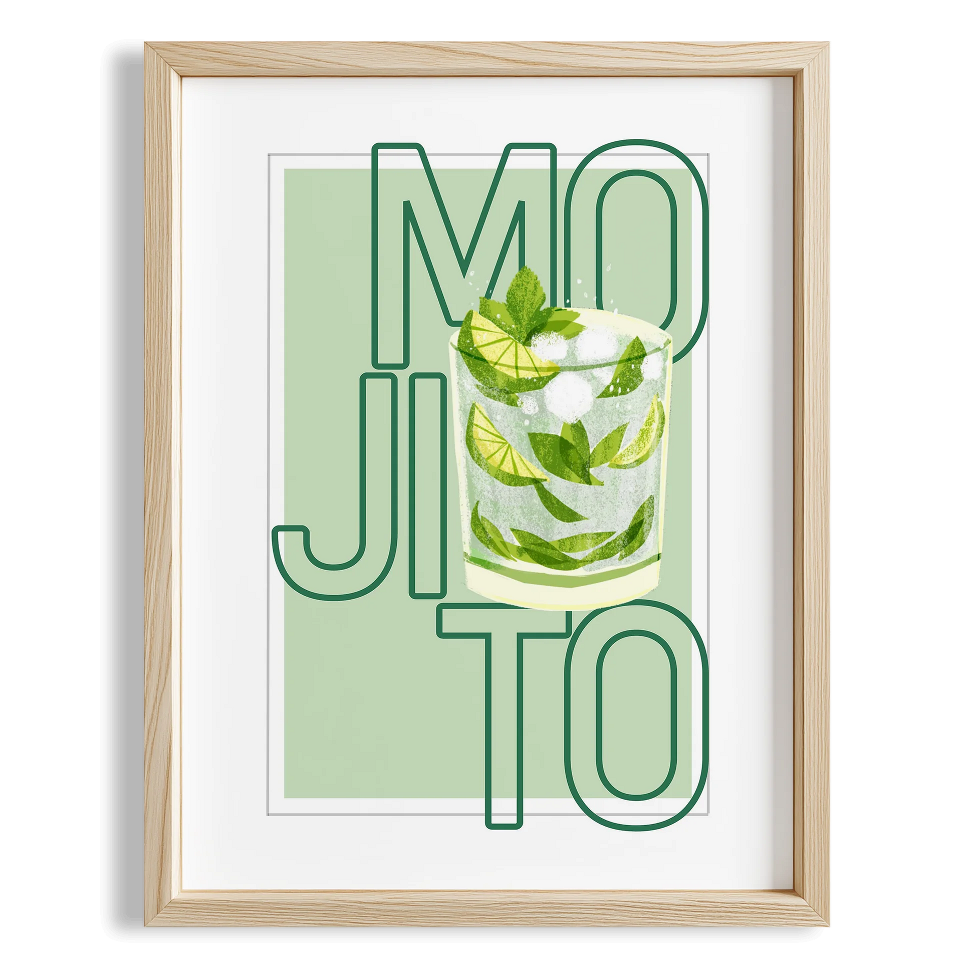 Mojito Tipografik Kokteyl Mutfak Duvar Tablosu