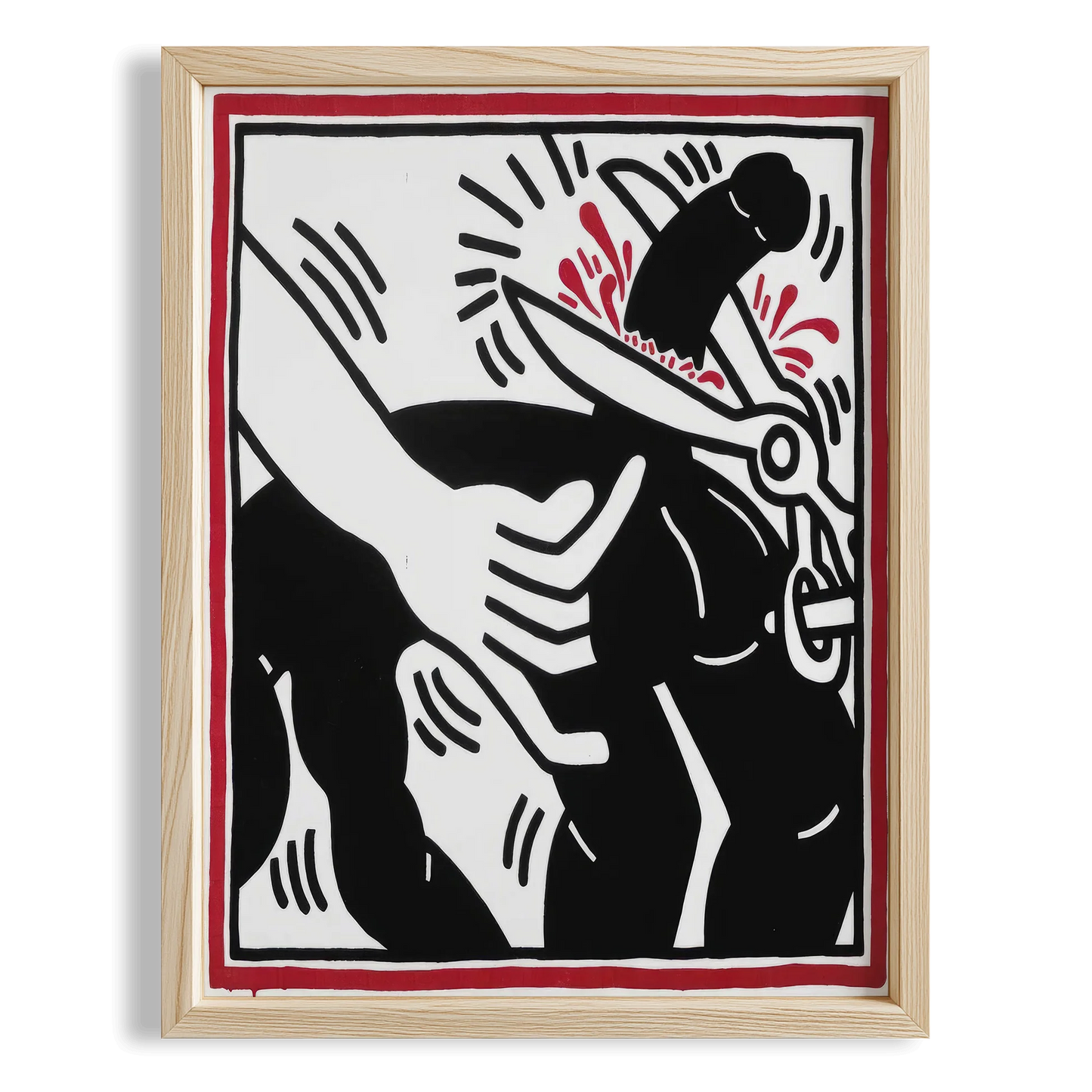 Güç ve Mücadele - Keith Haring Ahşap Duvar Tablosu