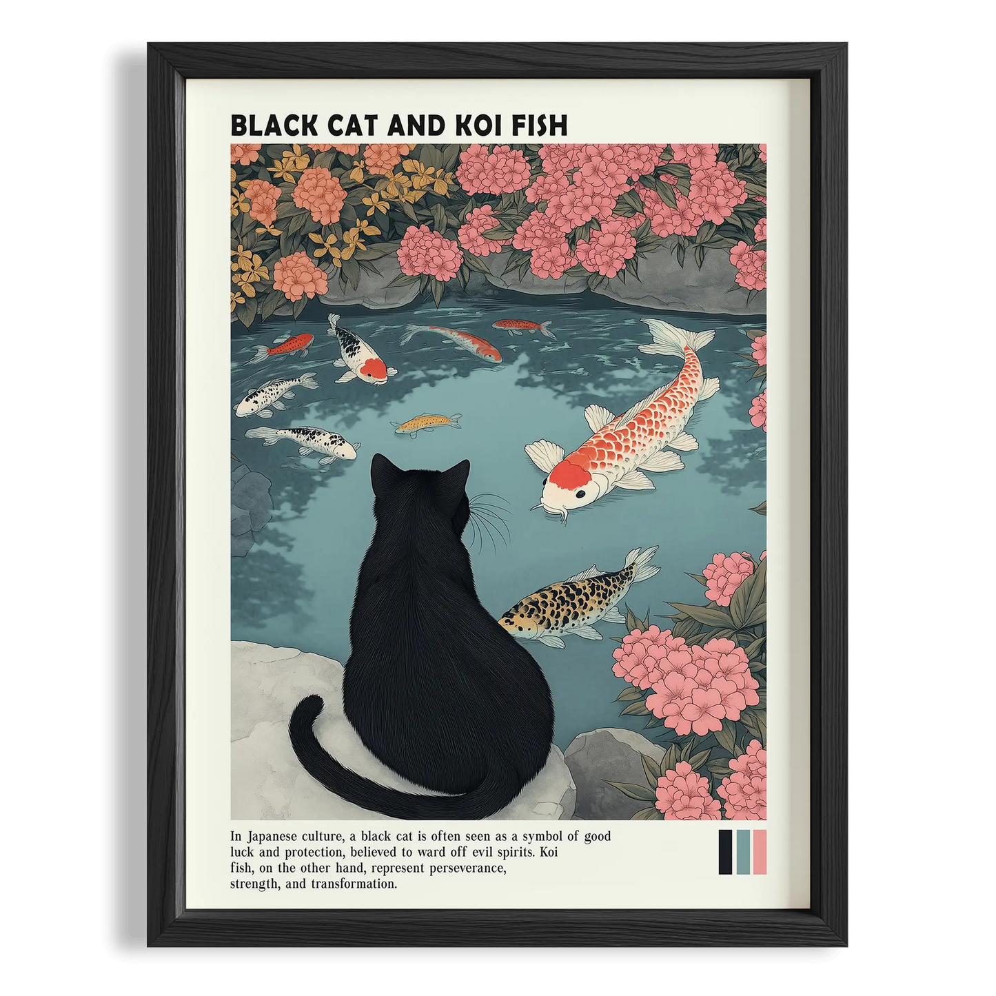 Siyah Kedi ve Koi Balığı