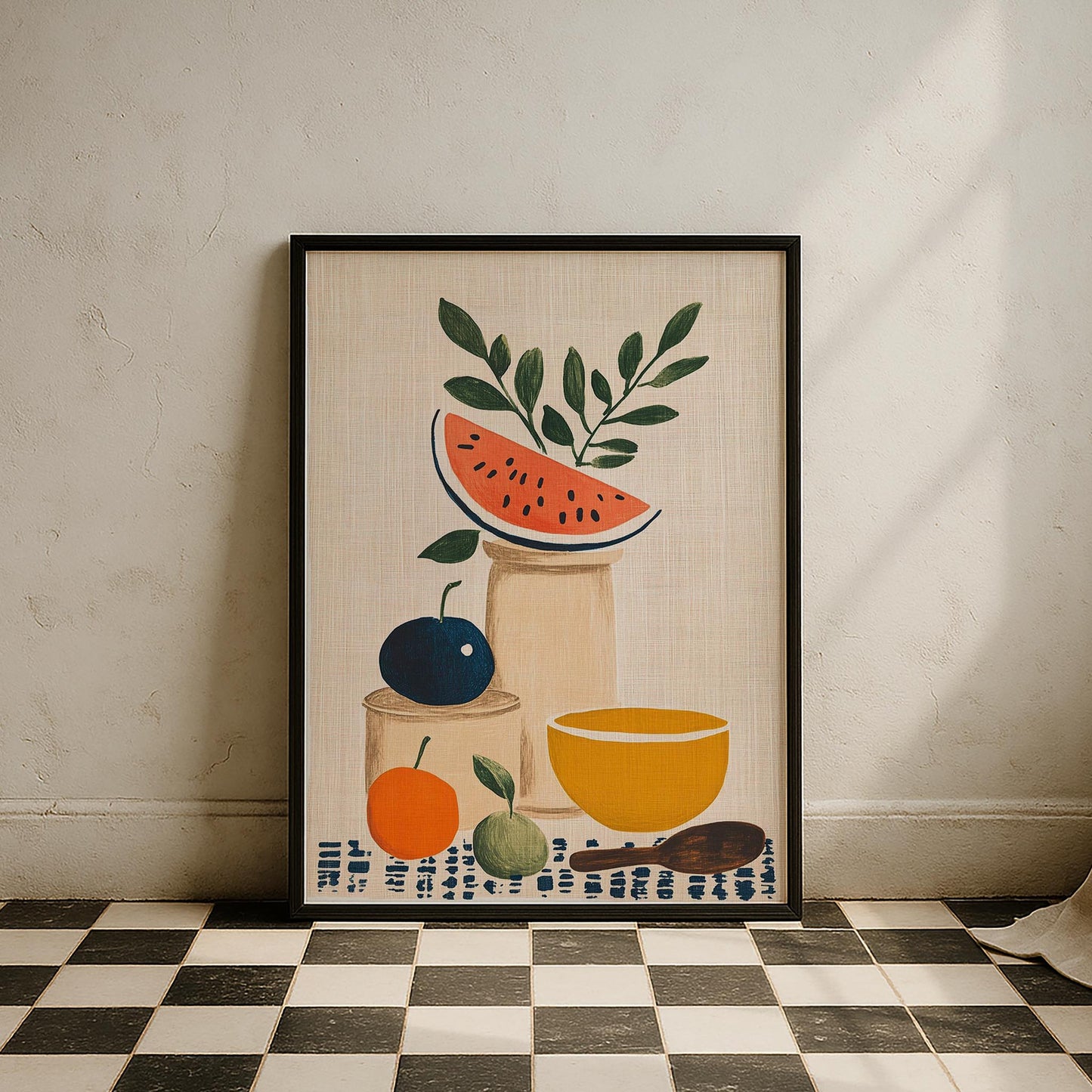 Meyve Sofrası Minimalist Mutfak Duvar Tablosu