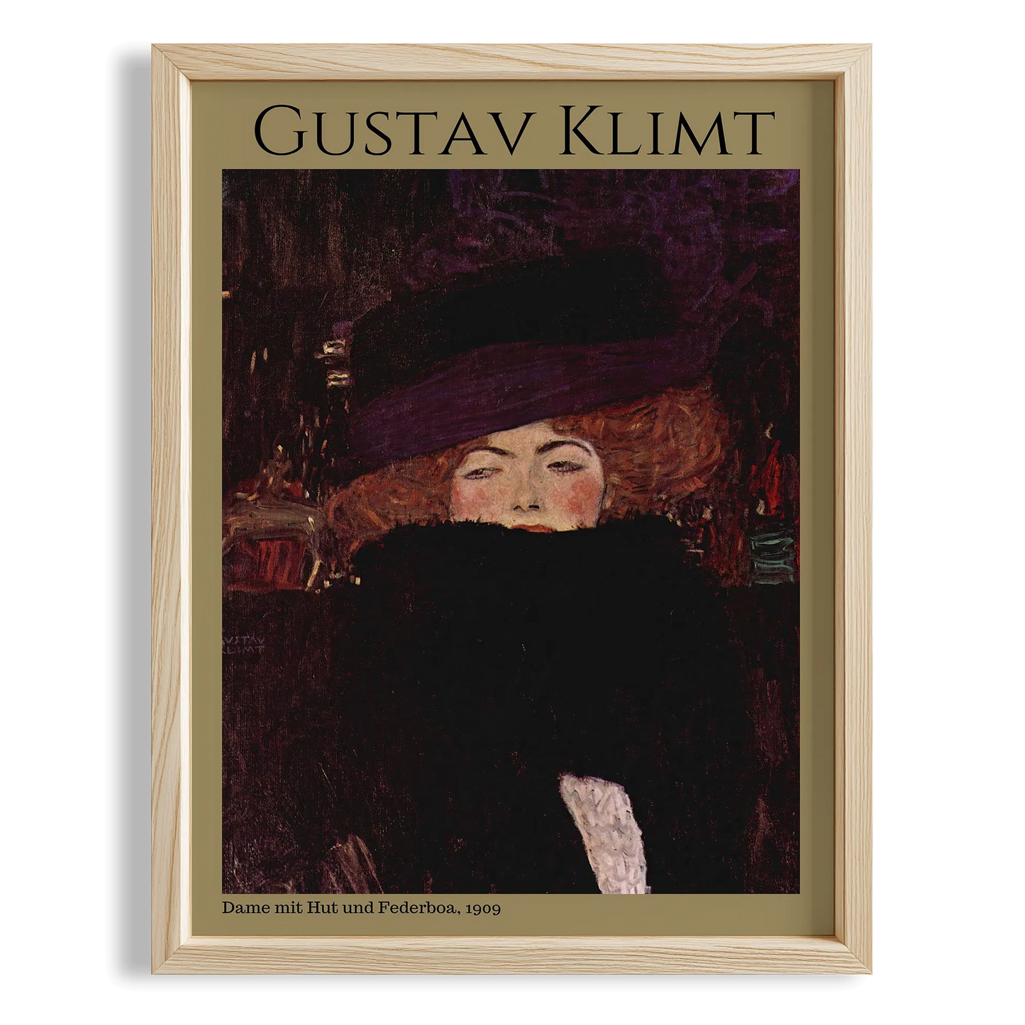 Şapkalı Kadın - Gustav Klimt Ahşap Duvar Tablosu