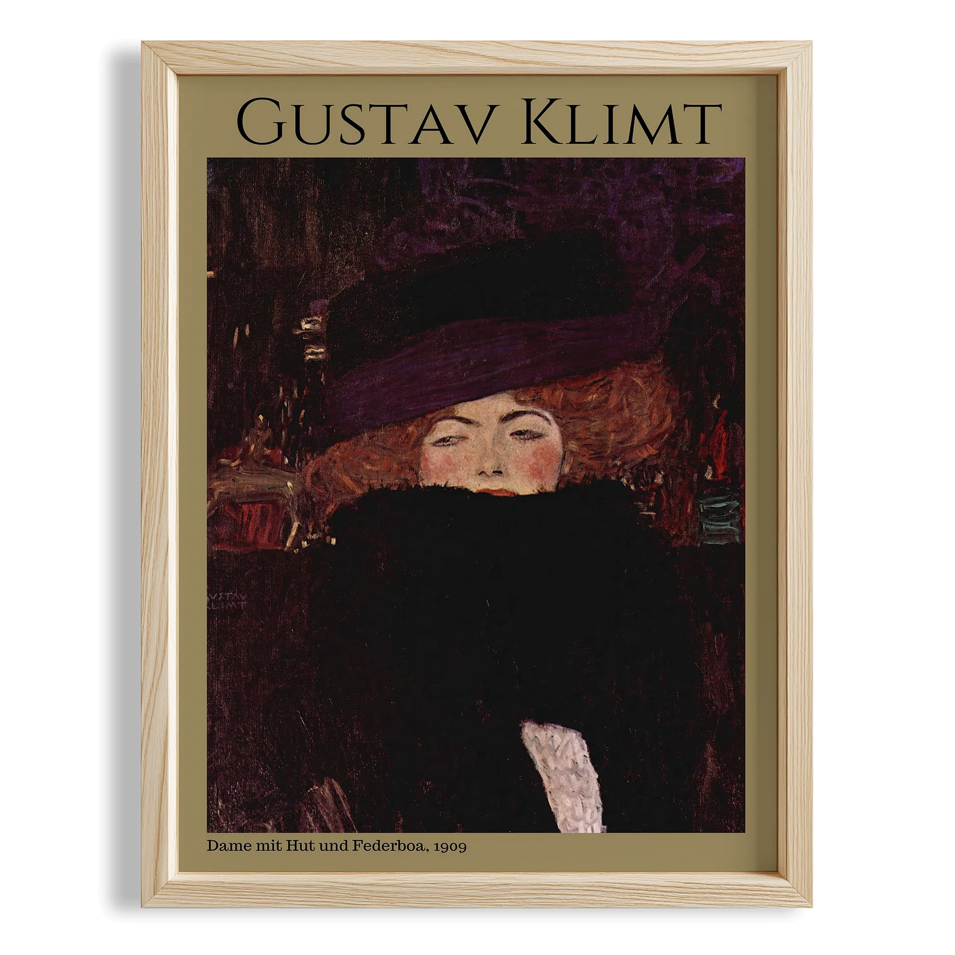 Şapkalı Kadın - Gustav Klimt Ahşap Duvar Tablosu