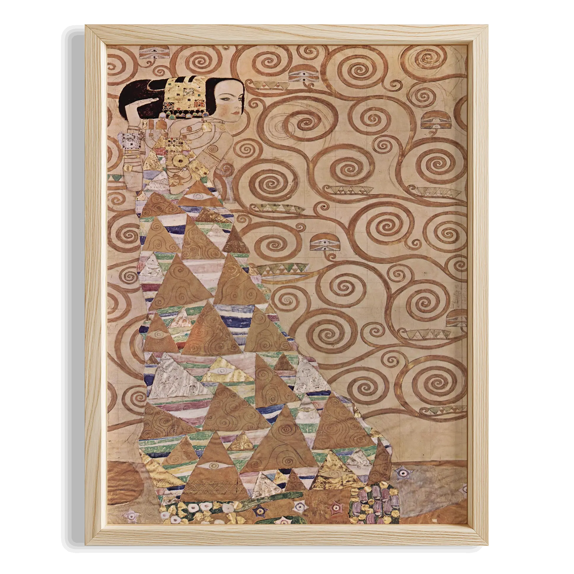 Hayat Ağacı (Eskiz) - Gustav Klimt Ahşap Duvar Tablosu