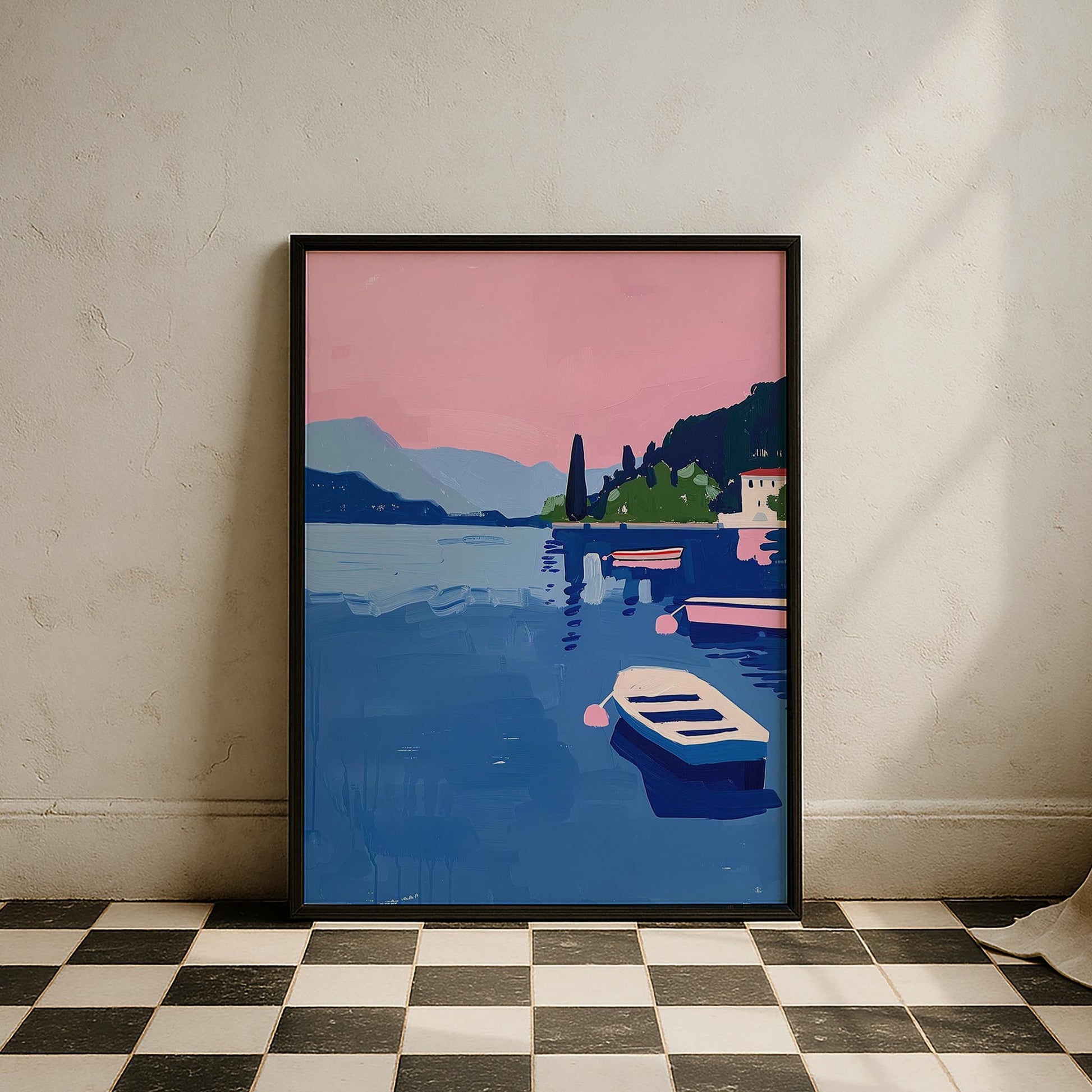 Santorini Gün Batımı Maximalist Manzara - Duvar Tablosu