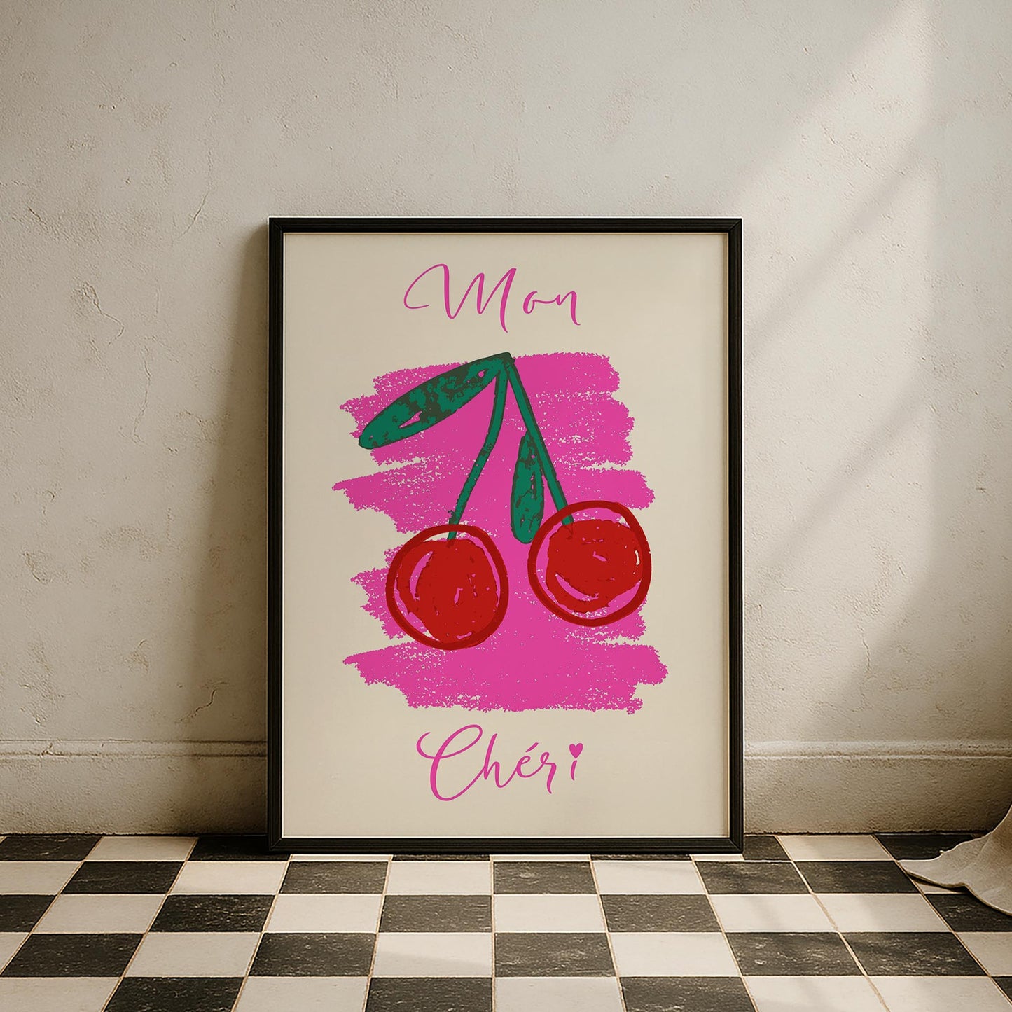 Mon Cheri Minimal İllüstrasyon Mutfak Duvar Tablosu
