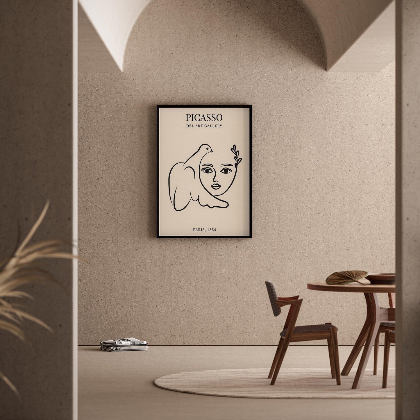 Matisse Kağıt Kesimleri Picasso Abstract Kadın Silüeti ve Kuş Sol I Duvar Tablosu
