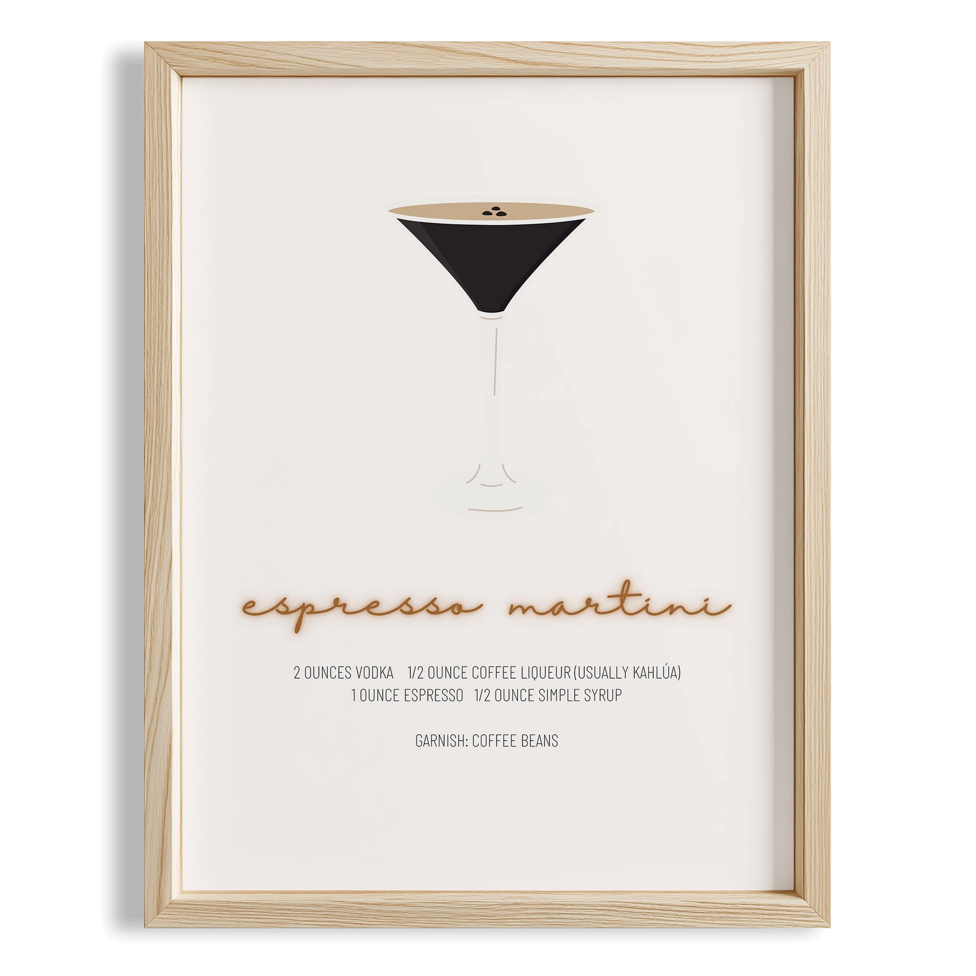 Espresso Martini Kokteyli Minimal Mutfak Duvar Tablosu