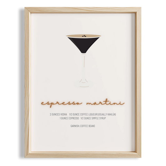 Espresso Martini Kokteyli Minimal Mutfak Duvar Tablosu