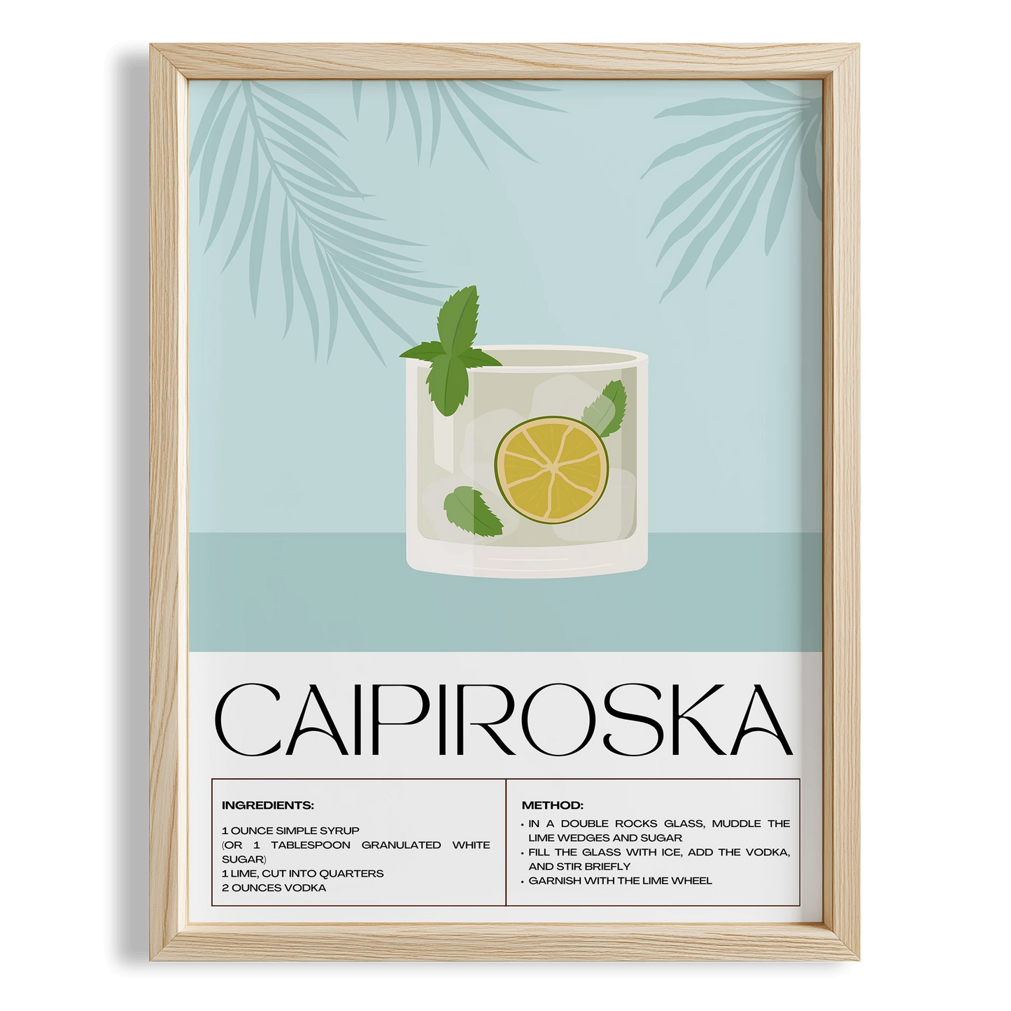 Caipiroska Kokteyl Tarifi Mutfak Duvar Tablosu