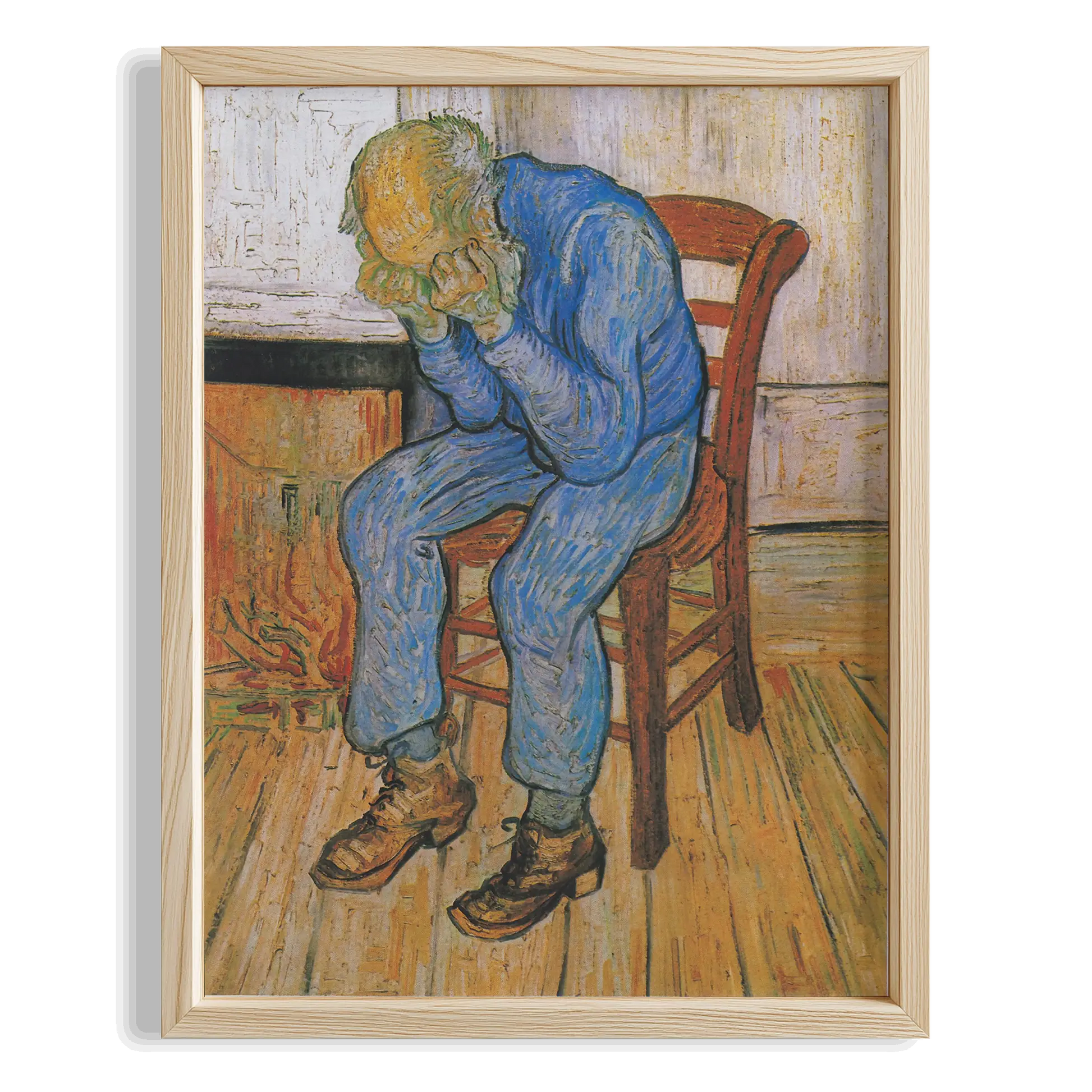 Sandalyede Oturan Adam - Vincent Van Gogh Ahşap Duvar Tablosu