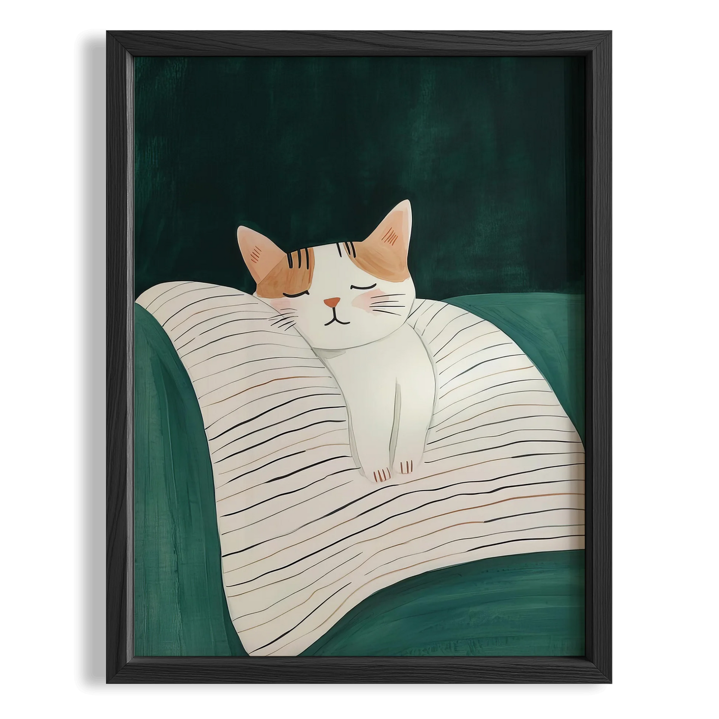 Kedi Portre XII - Minimalist Çizgili