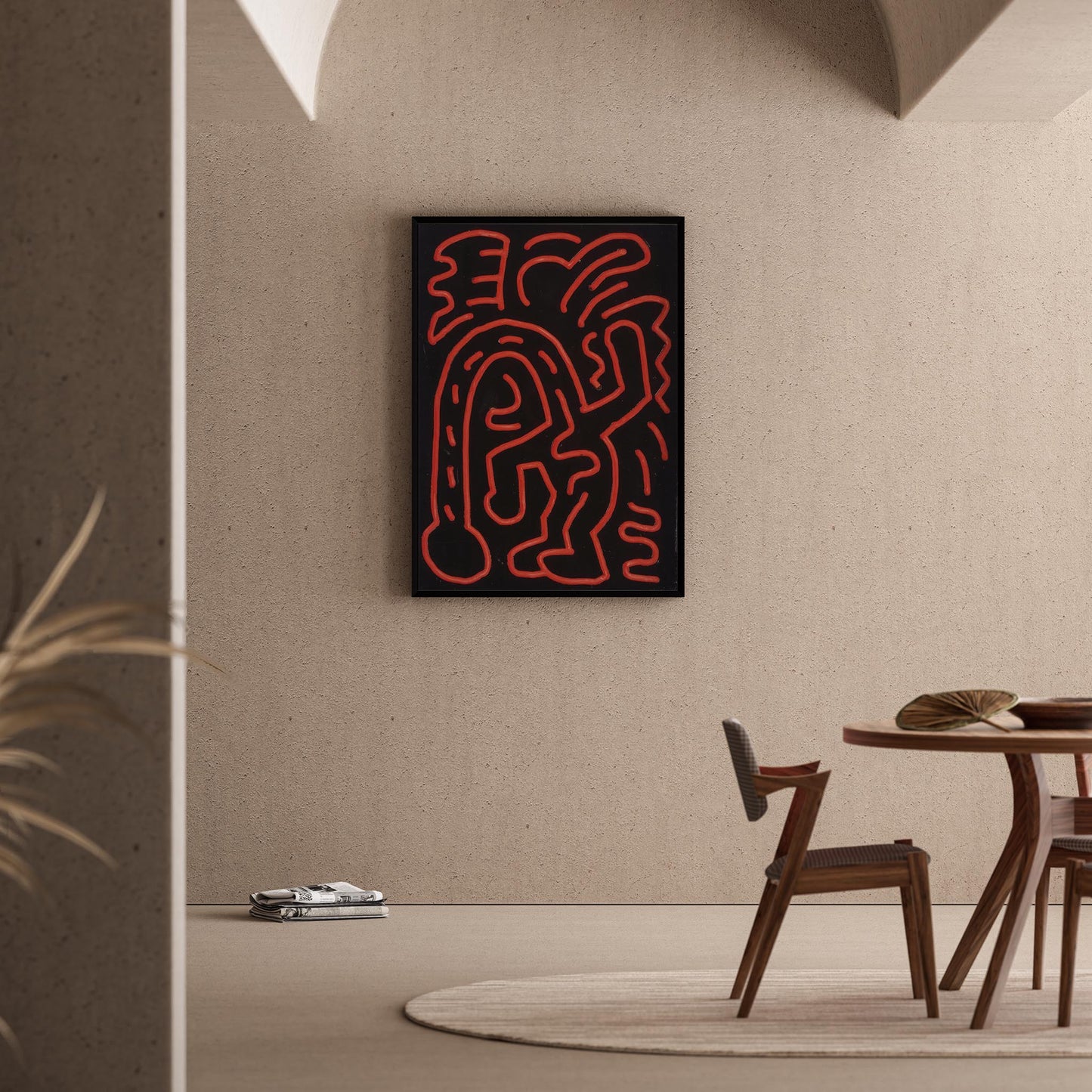 Soyut Hatlar - Keith Haring Ahşap Duvar Tablosu