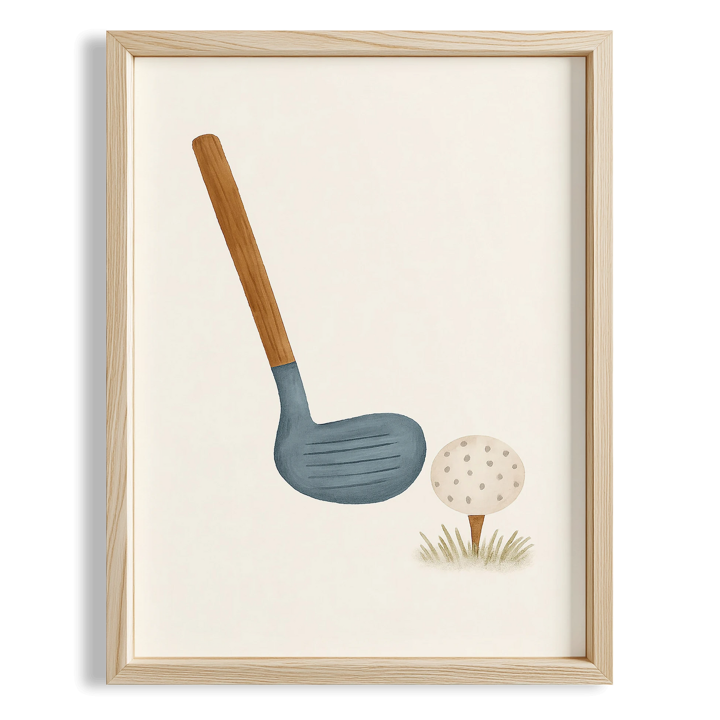 Minimalist Golf Spor Temalı Çocuk Odası Ahşap Tablo