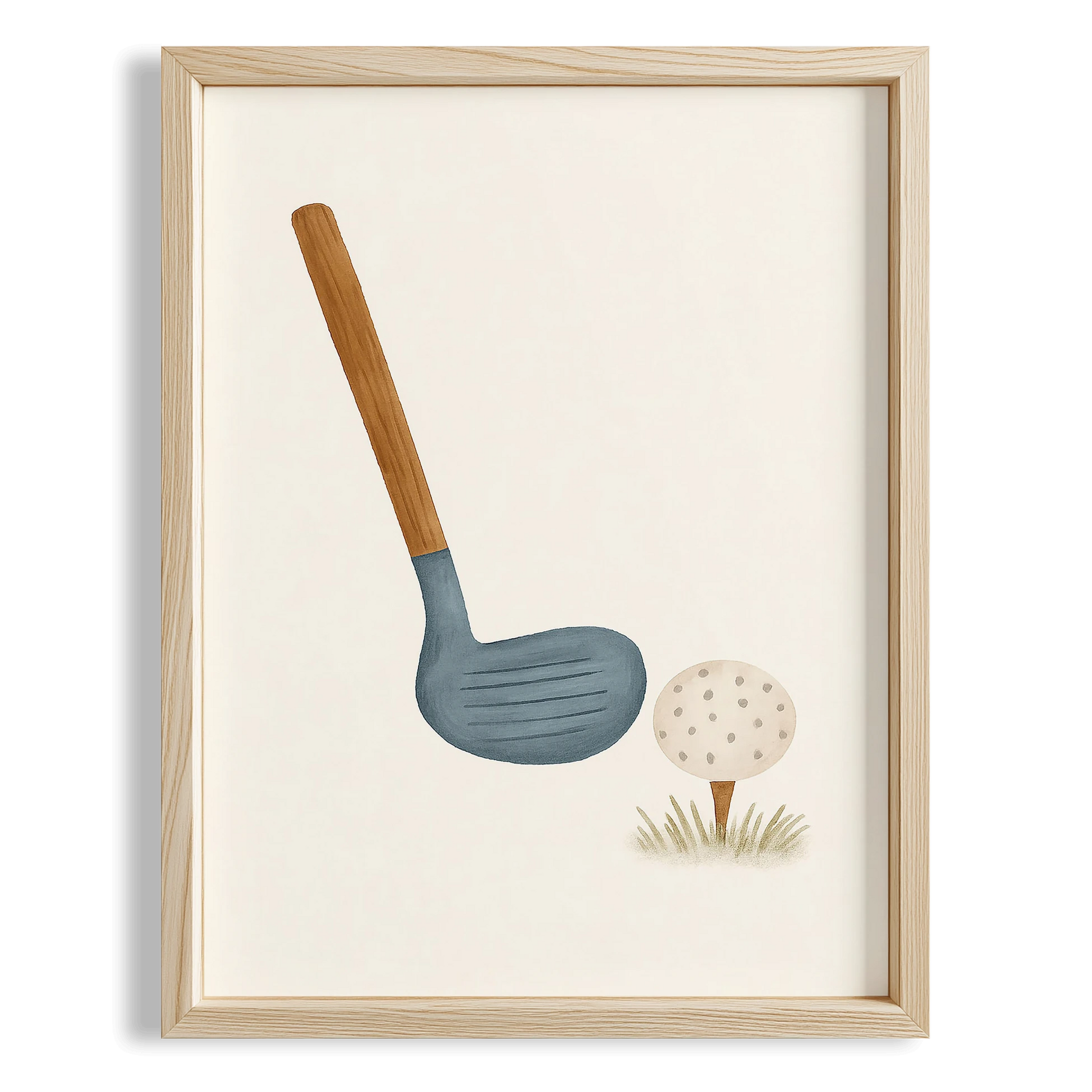 Minimalist Golf Spor Temalı Çocuk Odası Ahşap Tablo