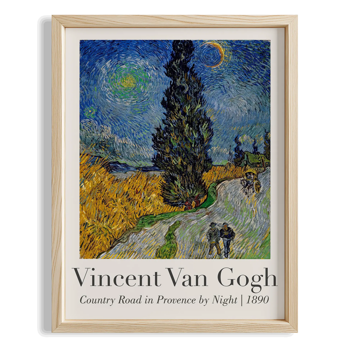 Servi ve Yıldızlı Gökyüzü - Vincent Van Gogh Ahşap Duvar Tablosu