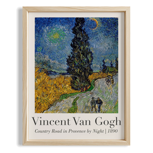 Servi ve Yıldızlı Gökyüzü - Vincent Van Gogh Ahşap Duvar Tablosu