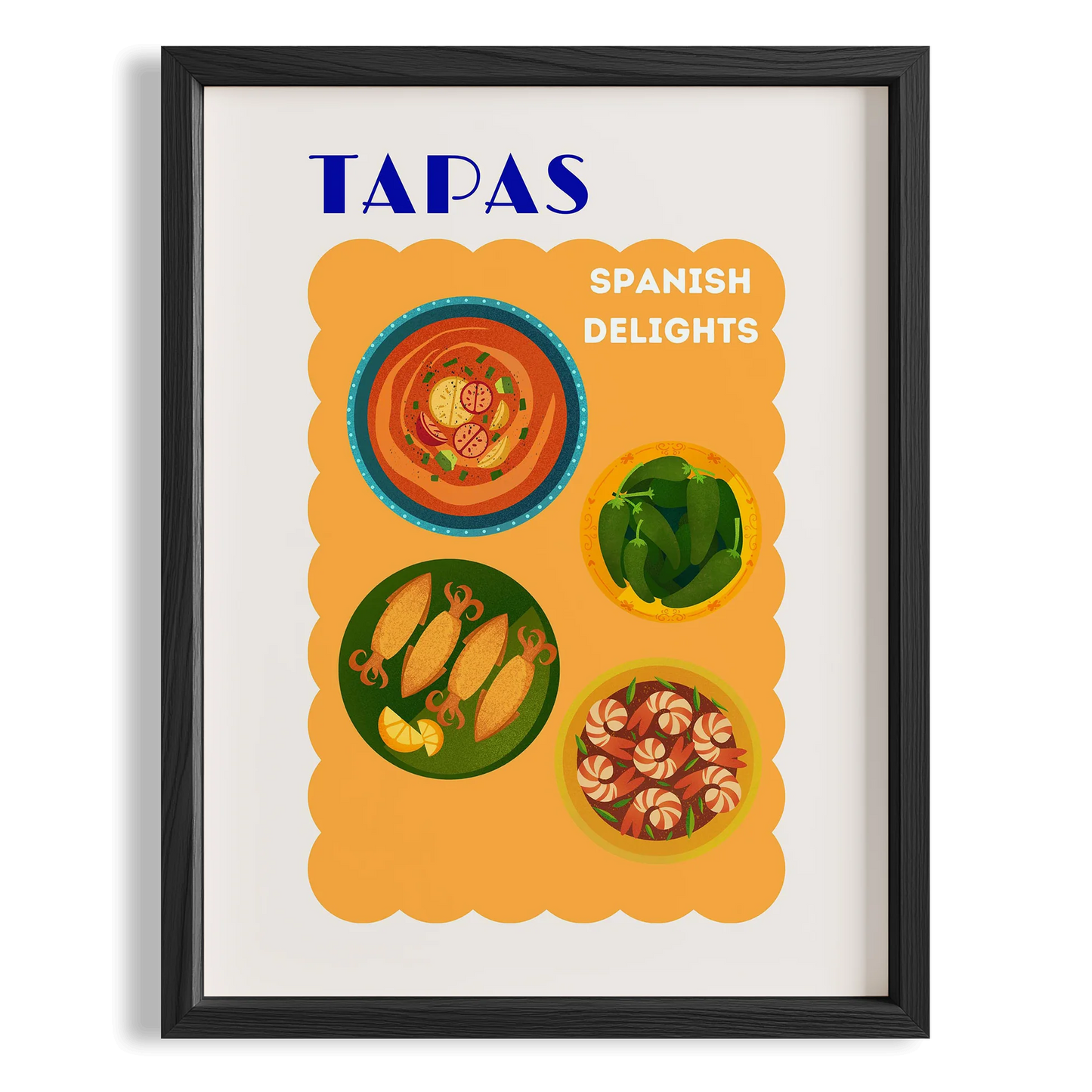Tapas Akdeniz İspanya Koleksiyonu Mutfak Duvar Tablosu II