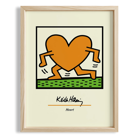Kalp - Keith Haring Ahşap Duvar Tablosu