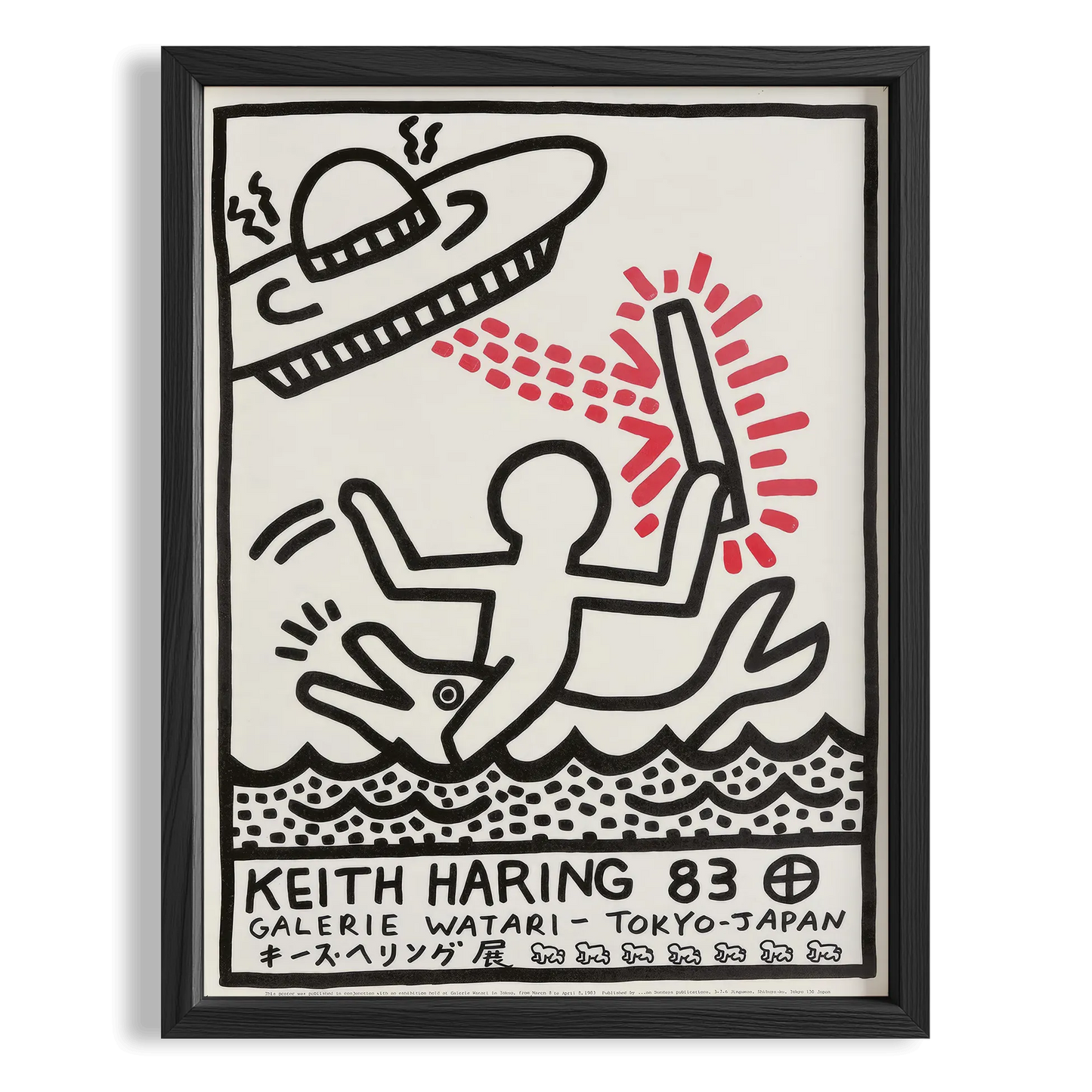 Işınlı Figür - Keith Haring Ahşap Duvar Tablosu