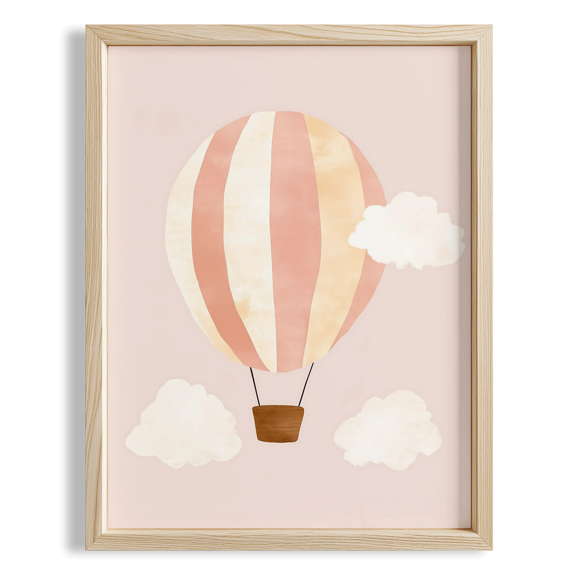 Pembe Balon Kız Çocuk Odası Ahşap Tablo