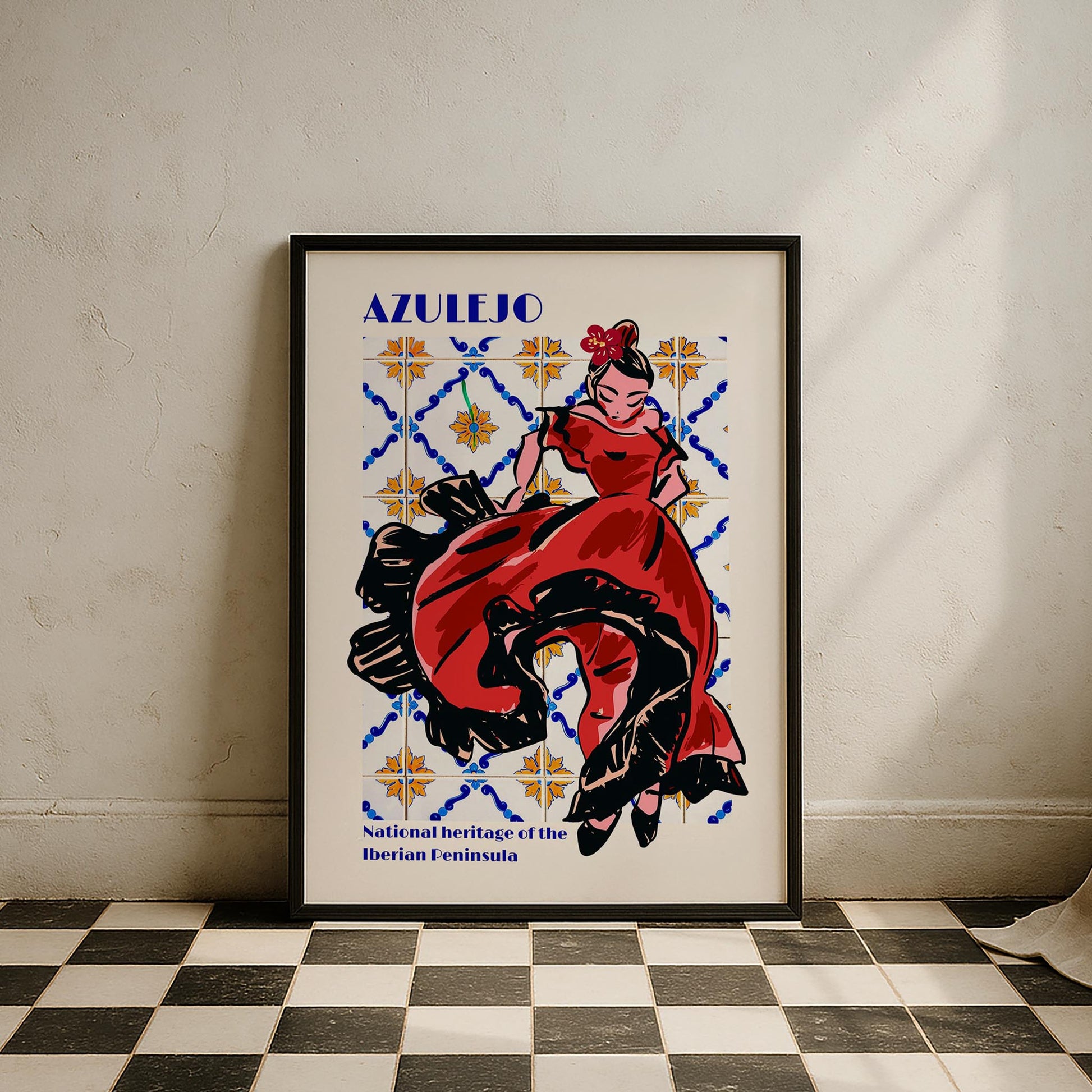 Flamenco Seramik Desen III Akdeniz İspanya Koleksiyonu Mutfak Duvar Tablosu